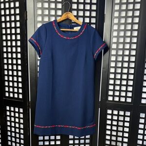 💙 Vineyard Vines Navy Pointe Dress Tartan Trim NWT Women’s Size 6 💙